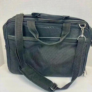 Kenneth Cole Black Crossbody Laptop Messenger Bag, Attaché 16x12x4.5 inches